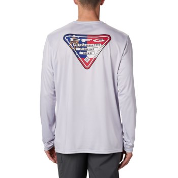 Columbia Sweater Heren, PFG Terminal Tackle State Triangle Long Sleeve Grijs, 54NDRZPKT